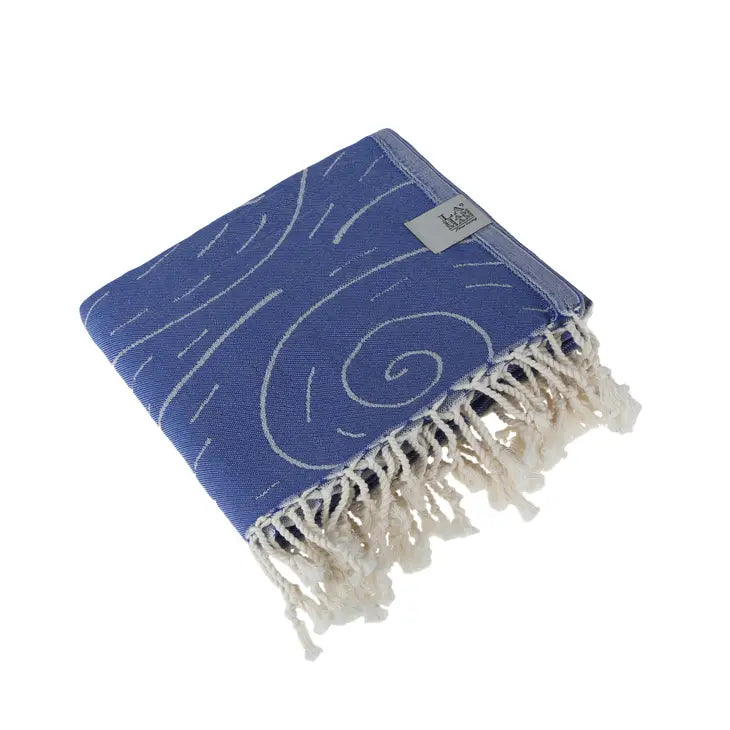 Peshtemal Organic Cotton Beach Towel - Blue Bison