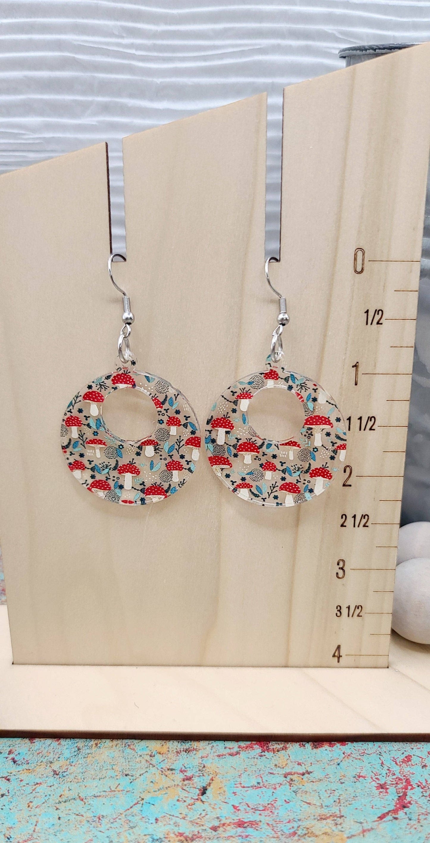 Earrings - Retro Circle Mushroom