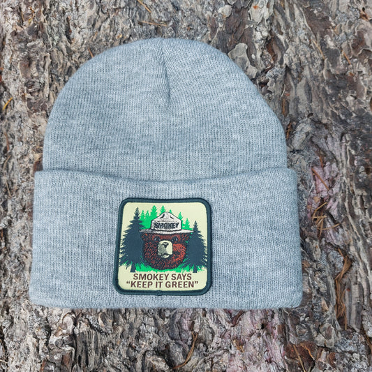 Knit Patch Beanies - Smokey Bear Keep It Green