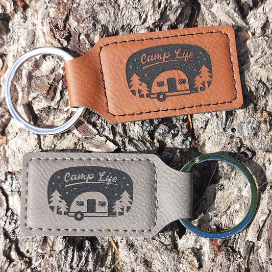 Vegan Leather Key Chain - Camp Life