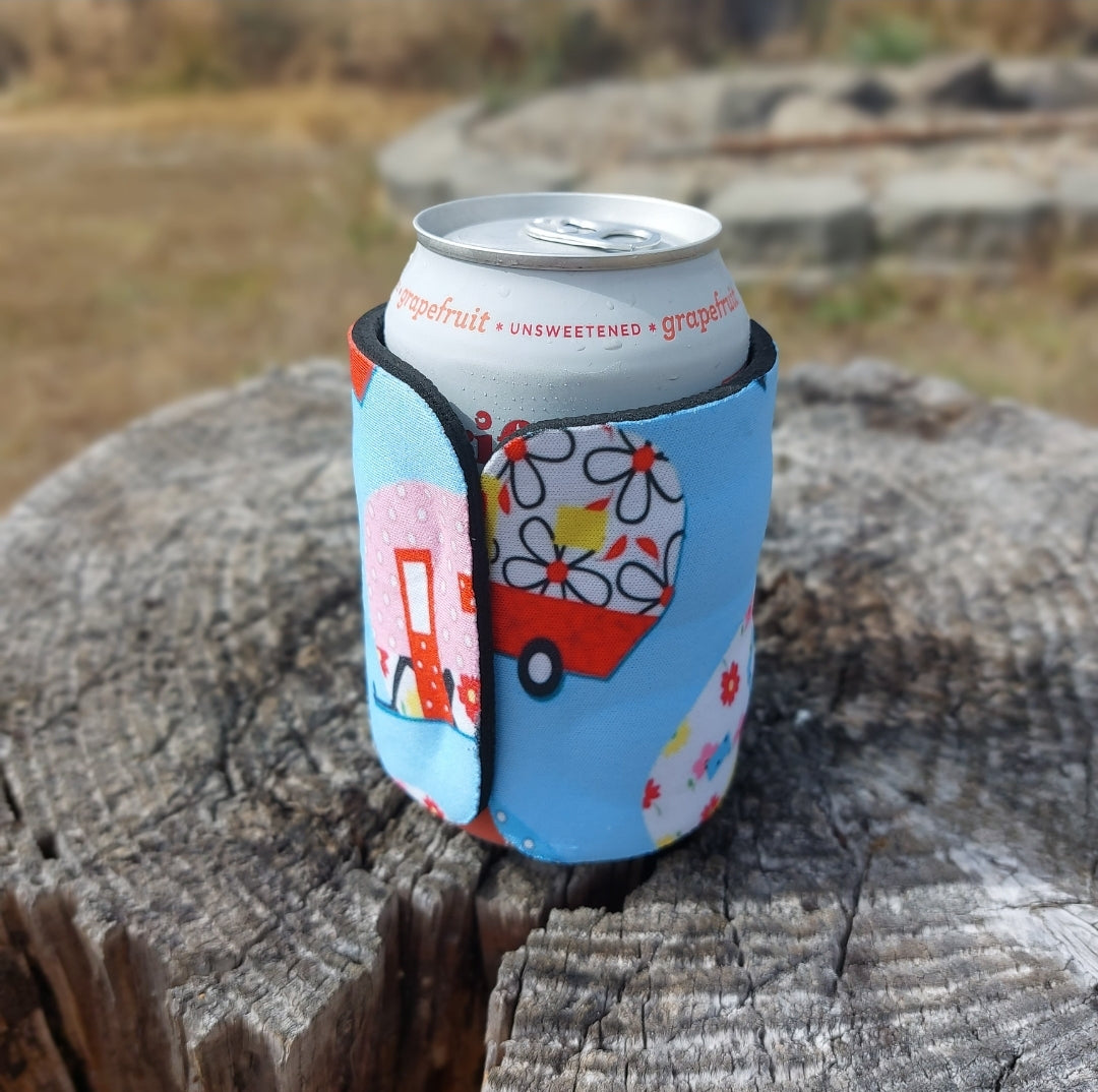 Slap Wrap Can Cooler - Teal Classic Campers