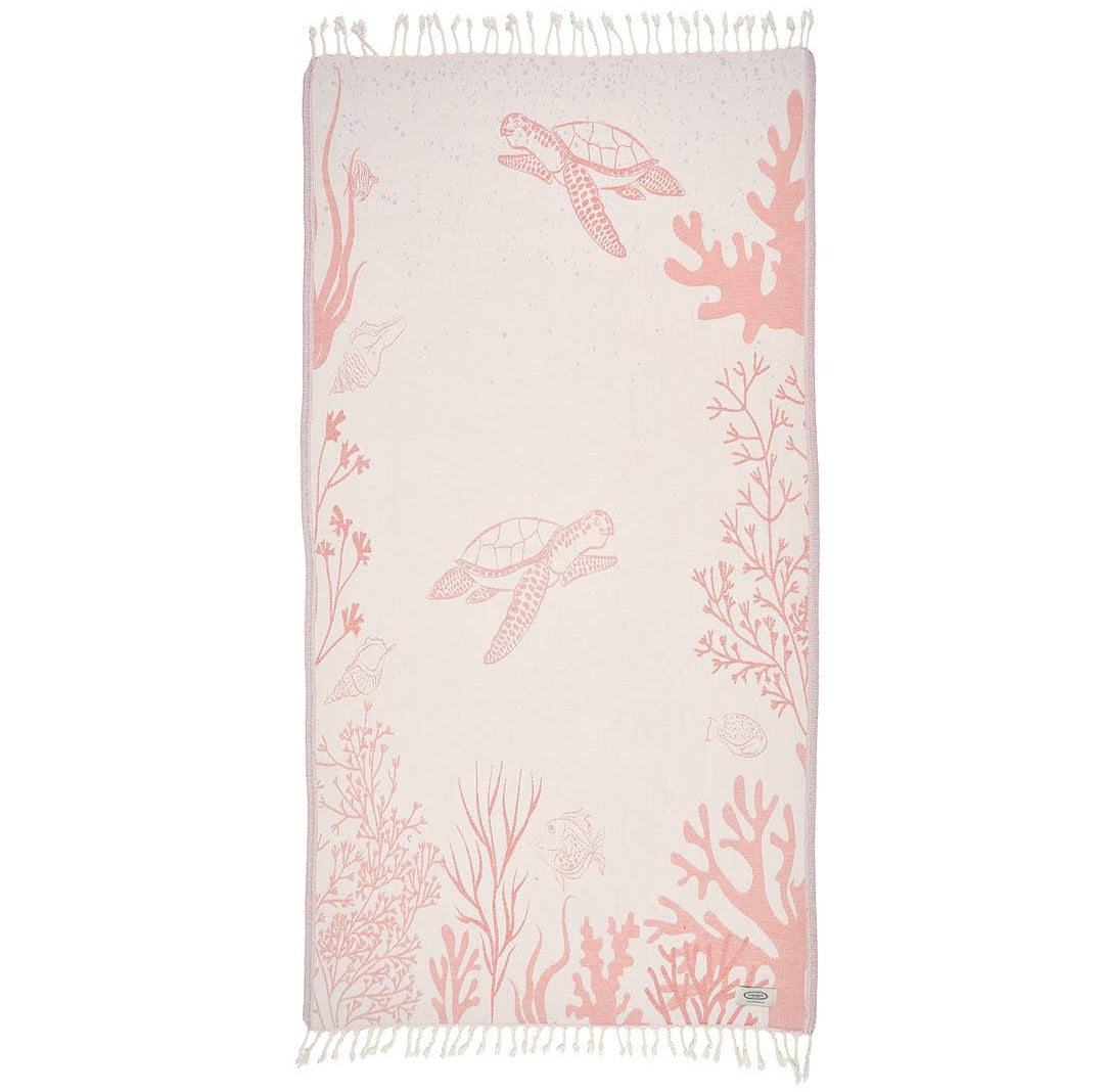 Peshtemal Organic Cotton Beach Towel - Coral