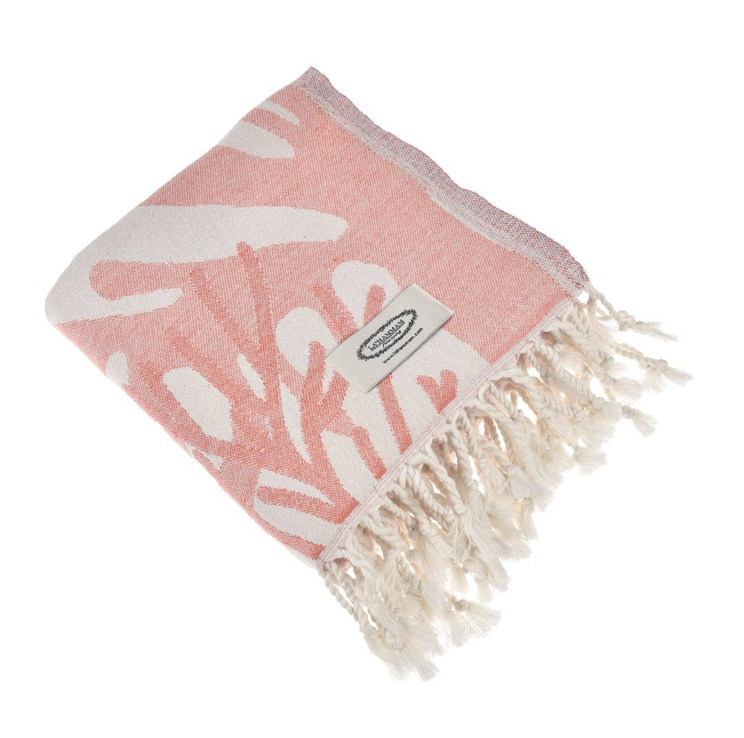 Peshtemal Organic Cotton Beach Towel - Coral