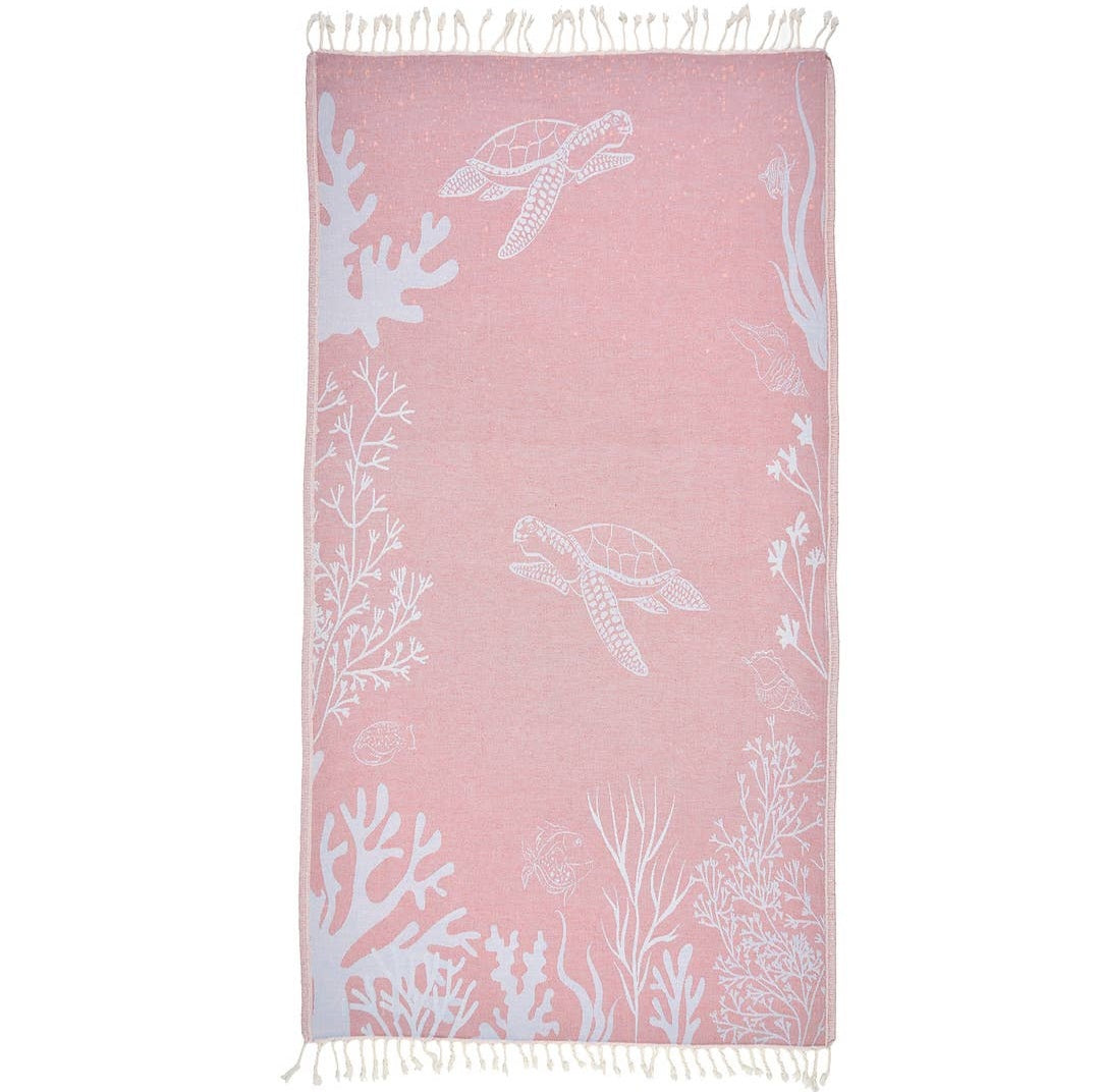 Peshtemal Organic Cotton Beach Towel - Coral