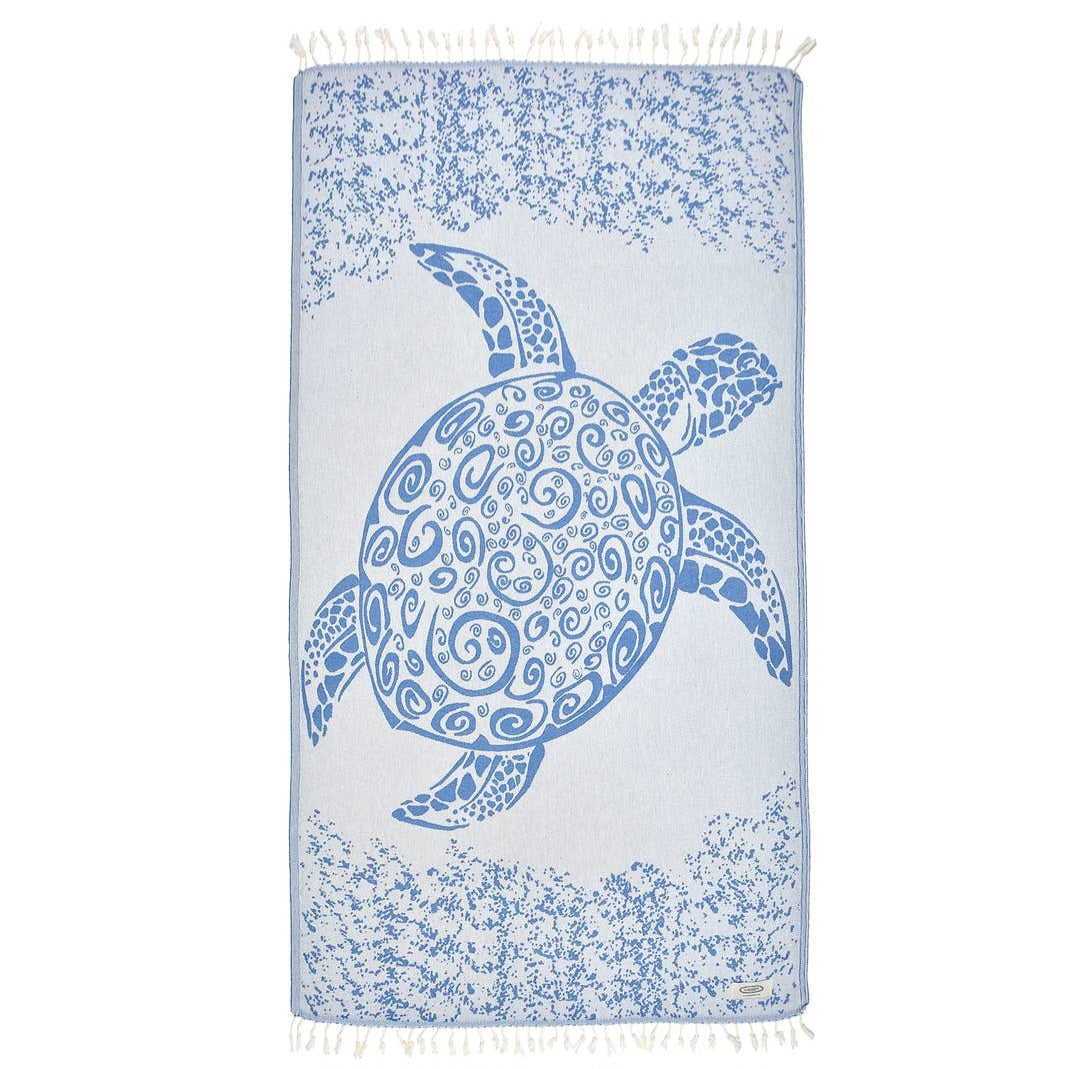 Peshtemal Organic Cotton Beach Towel - Giant Turtle