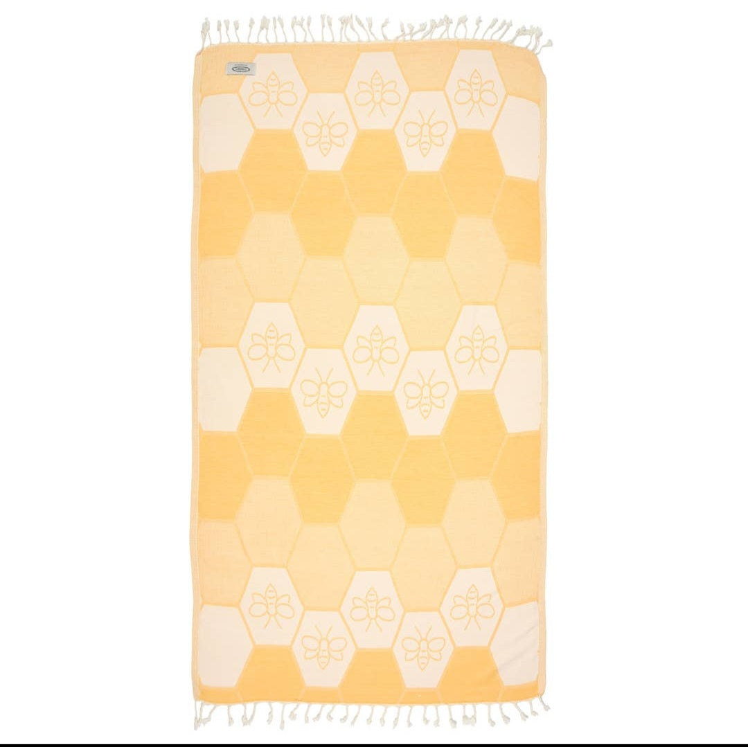 Peshtemal Organic Cotton Beach Towel - Honey Comb