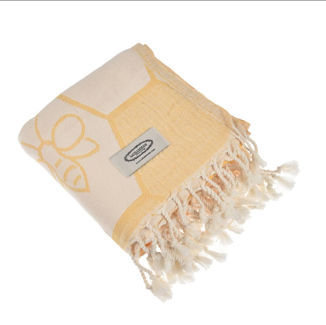 Peshtemal Organic Cotton Beach Towel - Honey Comb