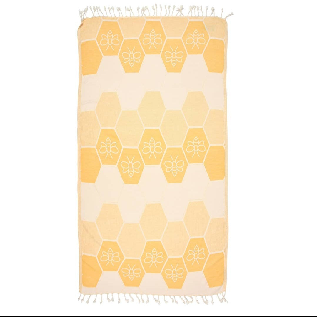 Peshtemal Organic Cotton Beach Towel - Honey Comb