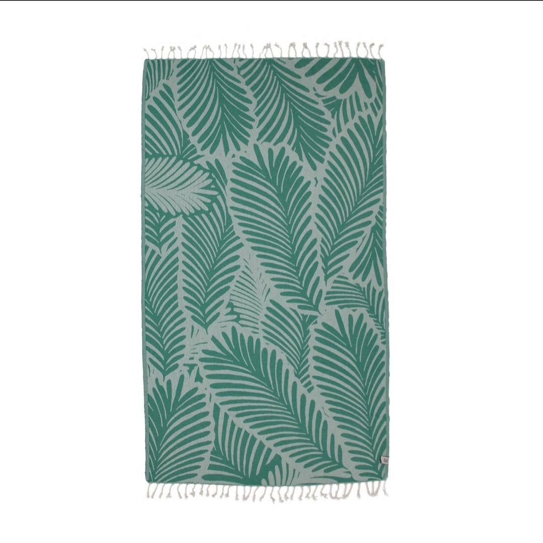 Peshtemal Organic Cotton Beach Towel - Green Jungle