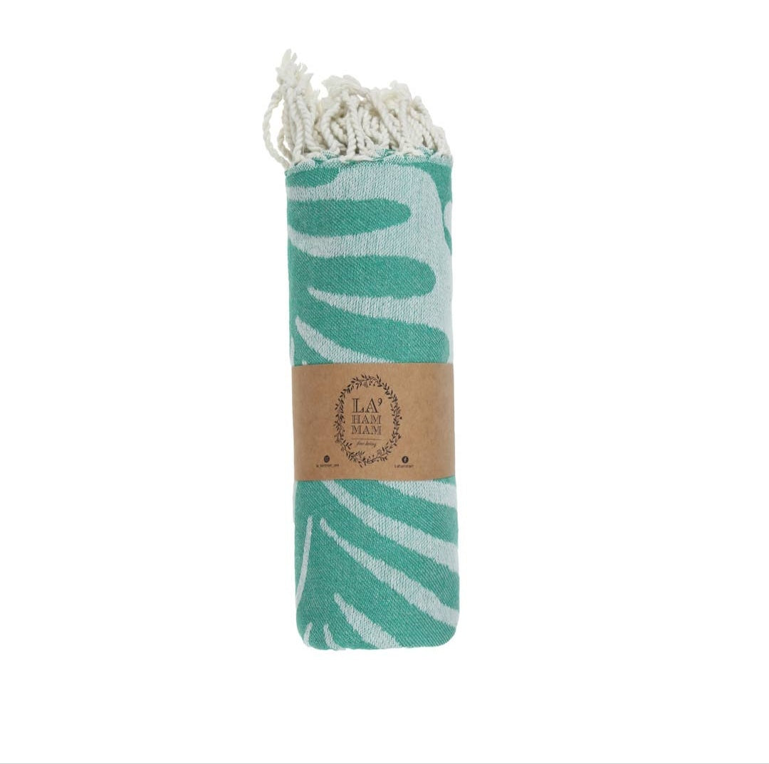 Peshtemal Organic Cotton Beach Towel - Green Jungle