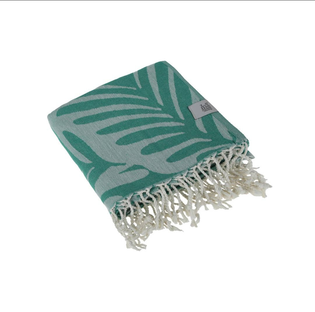 Peshtemal Organic Cotton Beach Towel - Green Jungle