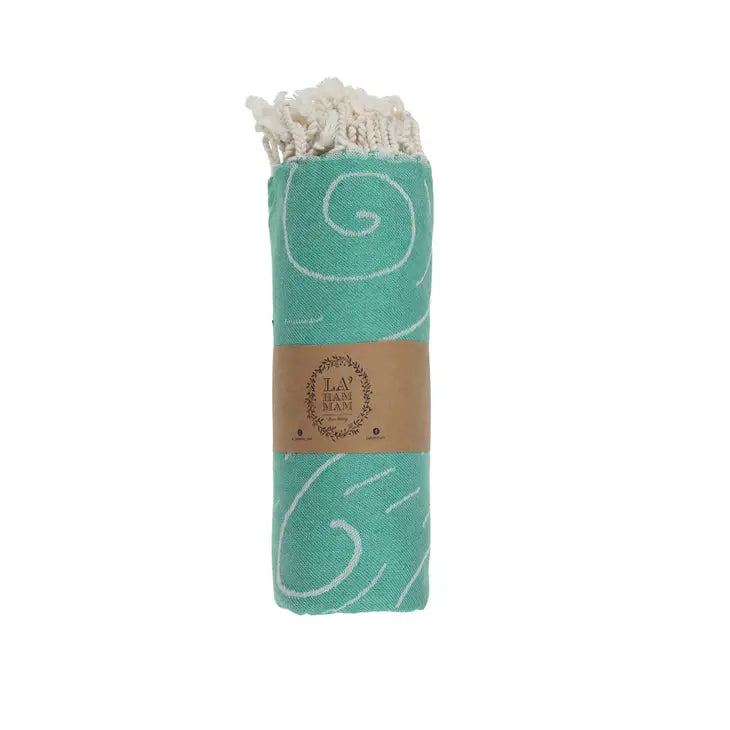 Peshtemal Organic Cotton Beach Towel - Green Bison