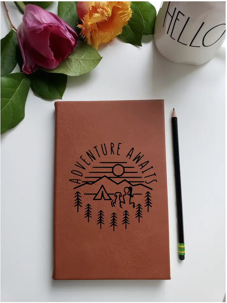 Vegan Leather Journal - Adventure Awaits