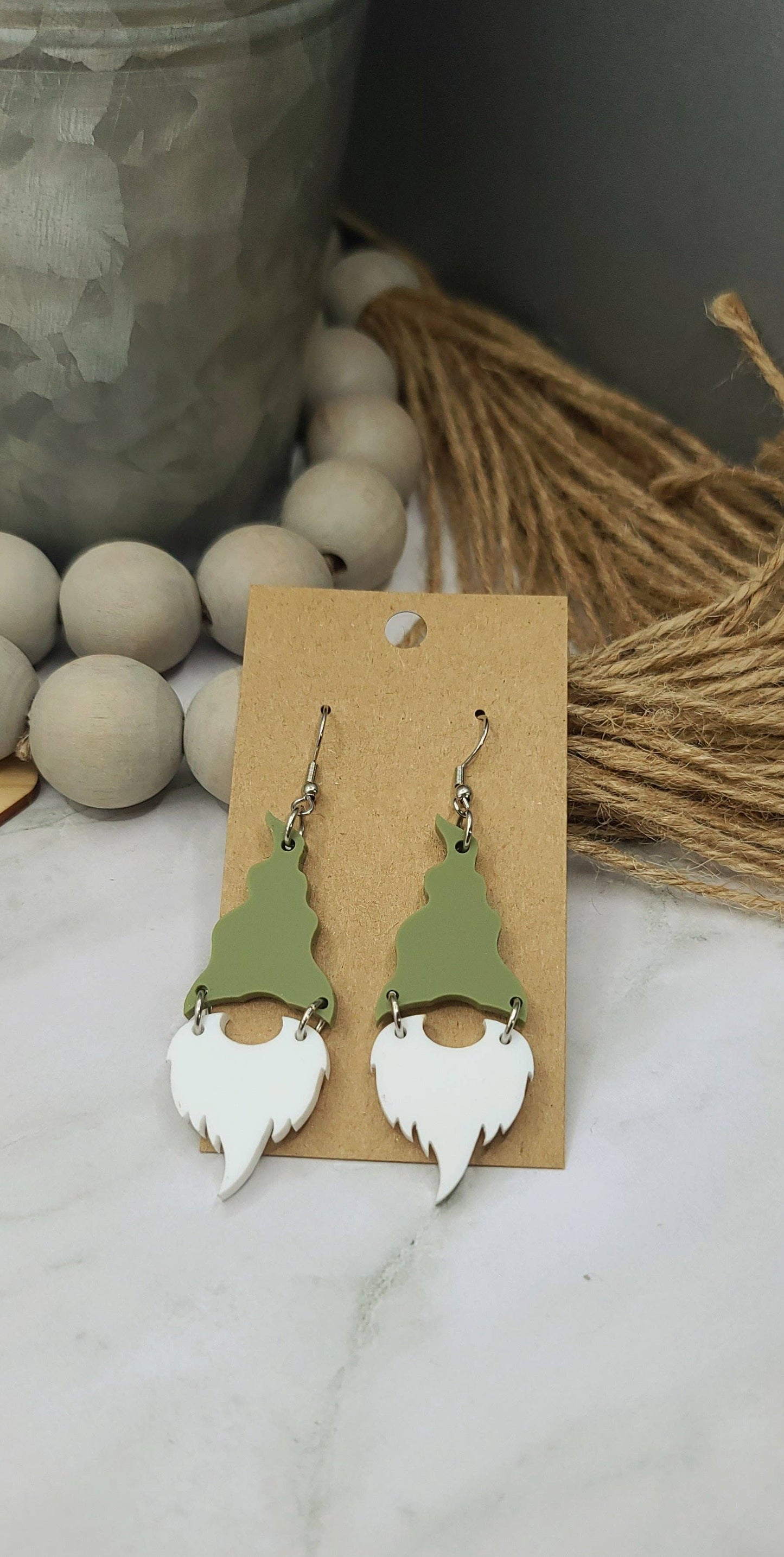 Earrings -  Gnome Green