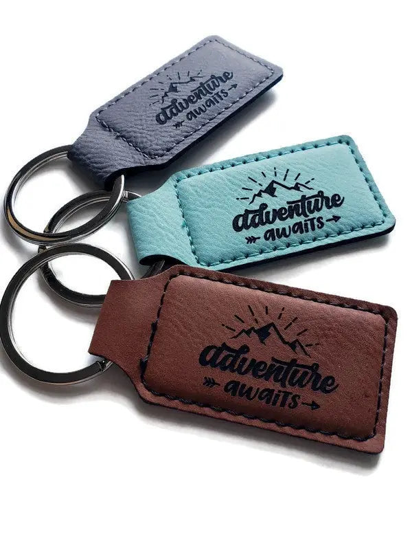 Vegan Leather Key Chain - Adventure Awaits