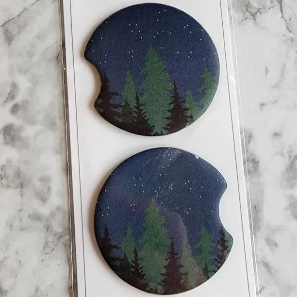 Car Coaster Set - Night Sky Forest