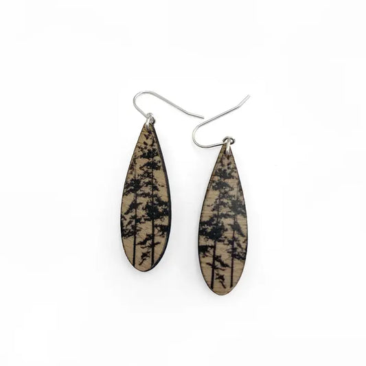 Earrings - Wood Drip Forest