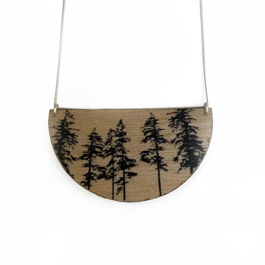 Necklace - Wooden Drop Forest