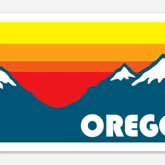 Stickers - Retro Mountain Sunset Oregon