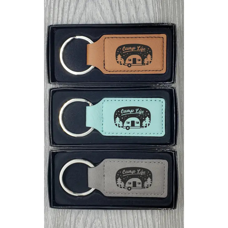 Vegan Leather Key Chain - Camp Life