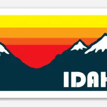 Stickers - Retro Mountain Sunset Idaho