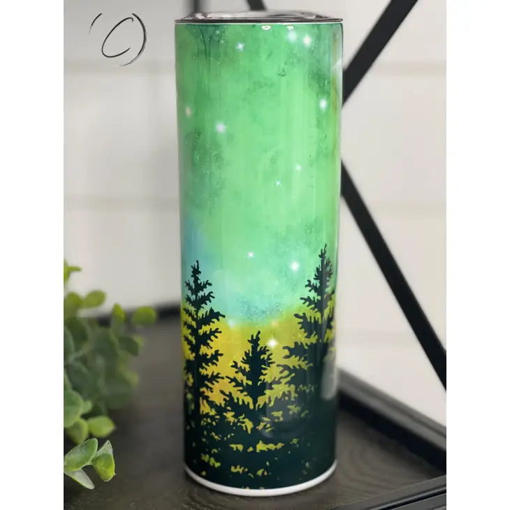 20oz Skinny Tumbler With Straw - Northern Lights