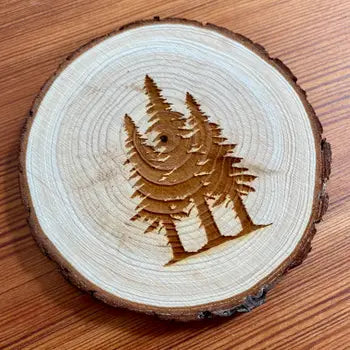 Engraved Wood Coaster 2 pack - Trees